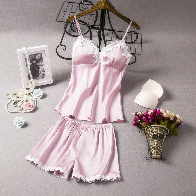 Красный пижамный комплект с v образным вырезом женская ночная рубашка костюм без