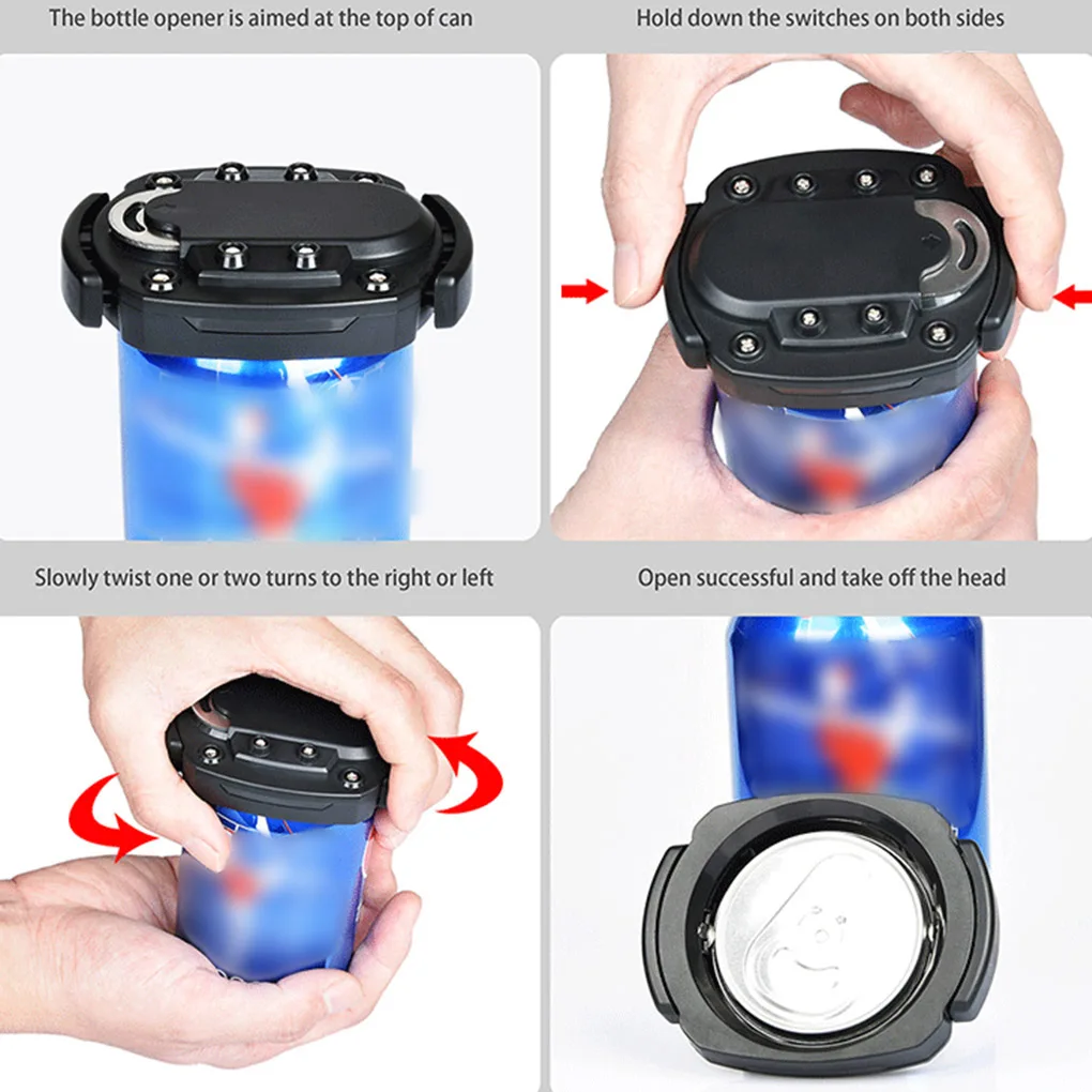 

Multifunctional Can Opener Portable Effortless Drink Beverage Bottle Cap Top Remover Corkscrew Household Kitchen Bar Tool