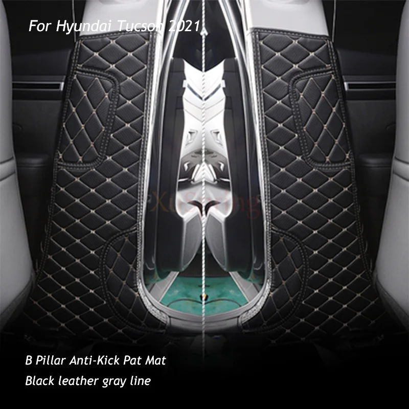 

Car B Pillar Anti-Kick Pat Mat Cover Stickers Interior Protective Styling For Hyundai Tucson 2021 2022 NX4 Accessories