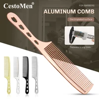 cestomen aluminum clipper comb salon accessaries hair cutting combs professional hairdresser haircut tools mens flat top comb