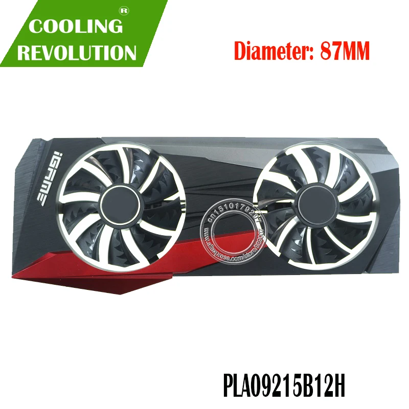 Графический вентилятор PLA09215B12H DC12V 0.55A 4Pin для красочных M/N iGame GeForce RTX 2080 Ti 8G