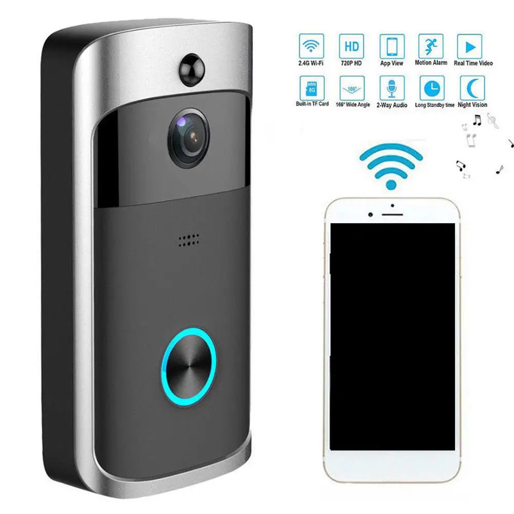 WiF дверной Звонок камера звонок видеодомофон детектор движения беспроводная