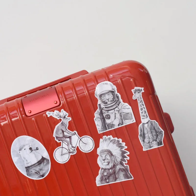 5 шт./компл. забавные белые наклейки с животными Lugguage водонепроницаемые ПВХ для