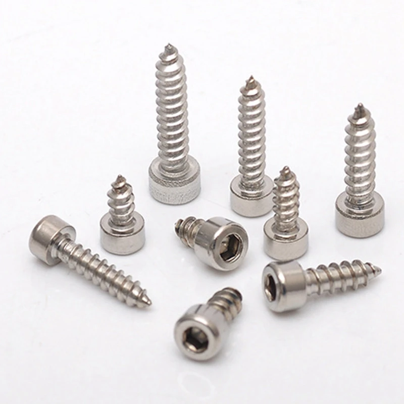 

372Pcs M3.5 M4 Hex Socket Cap Head Self Tapping Screw Set Stainless Steel Hexagon Socket Tapping Screws