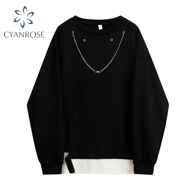 Женская блузка с длинным рукавом черная Готическая длинными рукавами украшенная