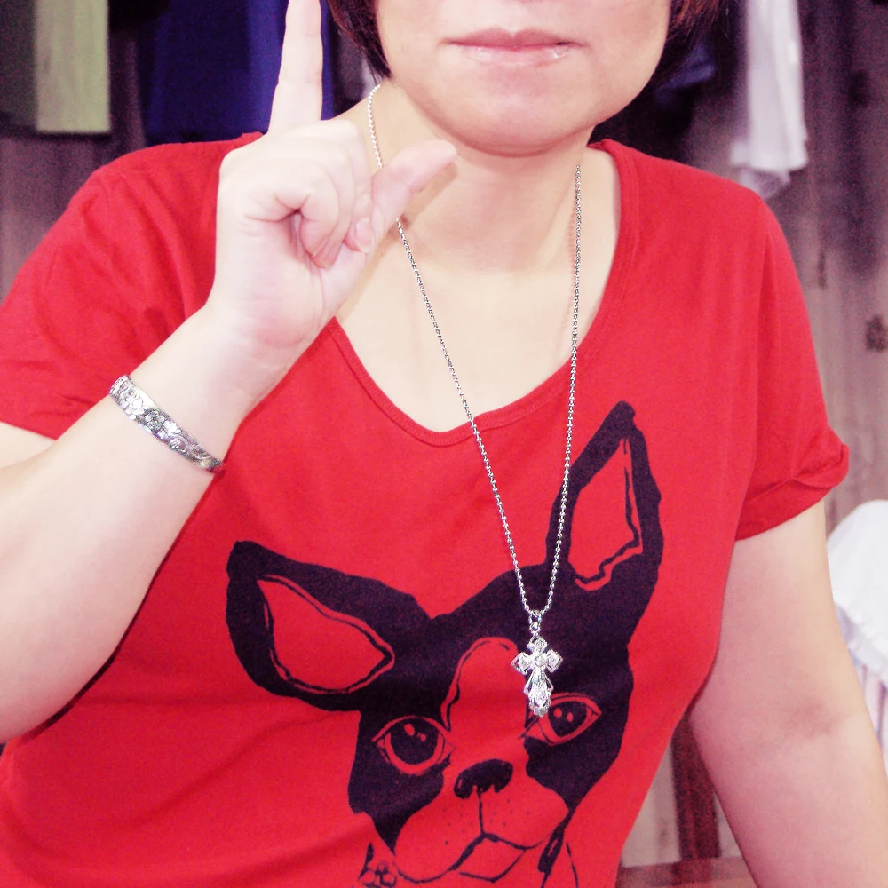 Мода 925 Серебряное ожерелье женские колье с подвеской в виде креста популярная