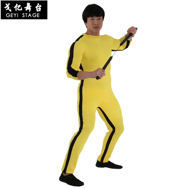 

Bruce Lee Rompers for Kid Adults Yellow Wushu Uniforms Kung Fu Set Wu Shu Clothing Chinese Costume for Men Martial Arts Sets