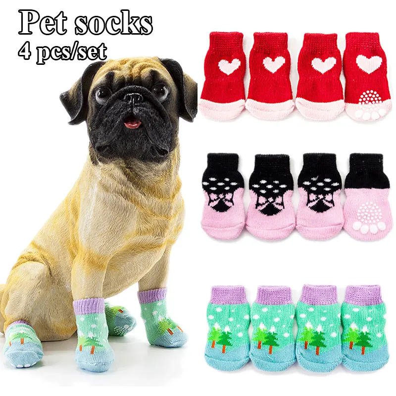 

Cute Dog Socks Winter Warm Pet Socks Non-slip Sock For Small Breeds Dogs Pet Products For Animals Dogs Shoes Dog Accessories