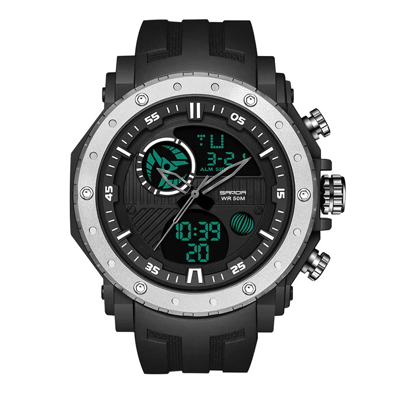 

Dual Display Ourdoor Sport Men's Digital Watches LED Military Watch for Men Waterproof Wristwatches Clock Relogio Masculino