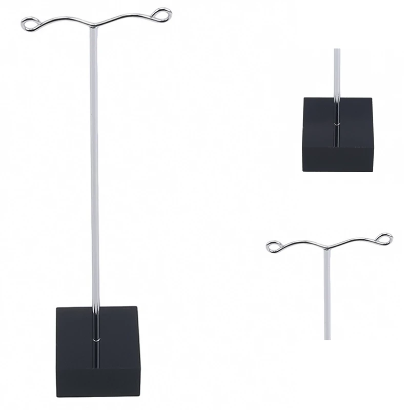 

T-Shaped Square Bottom Earring Display Stand Three Piece Jewelry Rack Earring Pendant Stud Display Shelf Trumpet