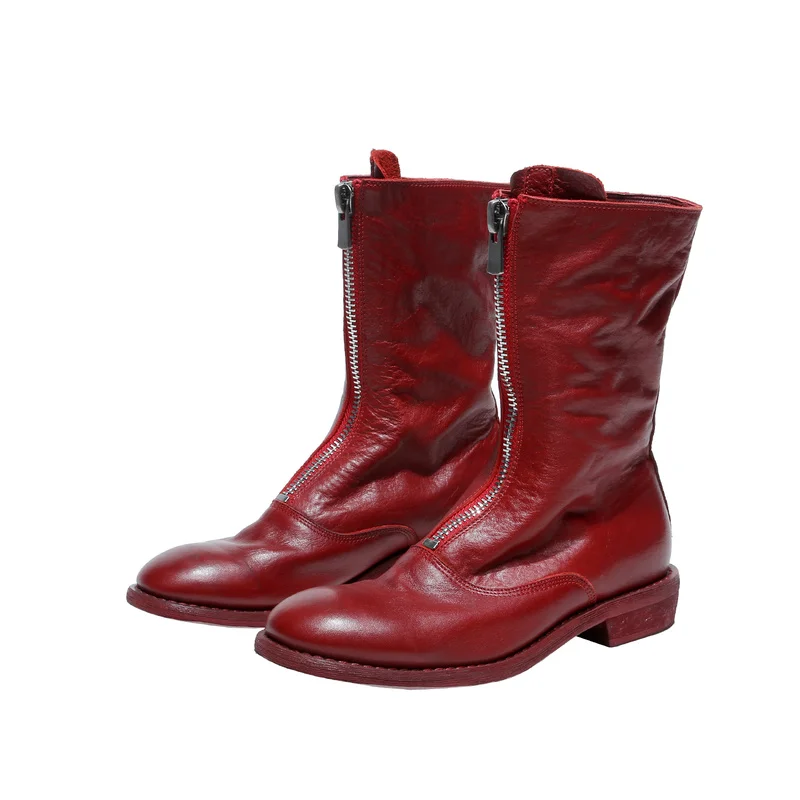 Фирменный дизайн Женские ботинки Короткие из 100% натуральной кожи Женская модная