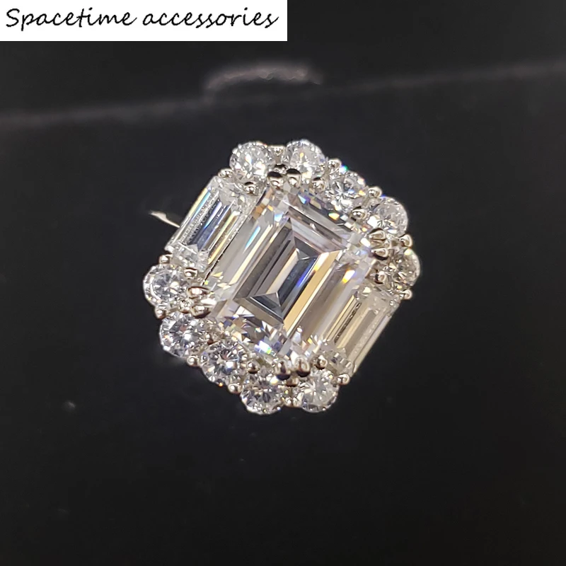 

Sterling Silver Sparkling High Carbon Diamond Wedding Rings For Women Engagement Party Fine Jewelry Wholesale