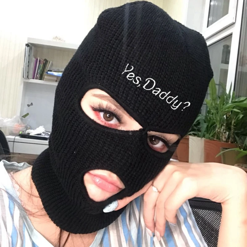 Лыжная маска WZCX с вышитыми буквами Yes Daddy Балаклава шапочки индивидуальная