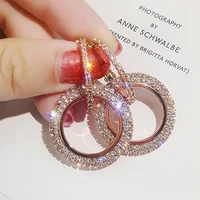 fashion women earrings crystal earrings creative jewelry round gold geometirc elegant women accessories new design girl gift