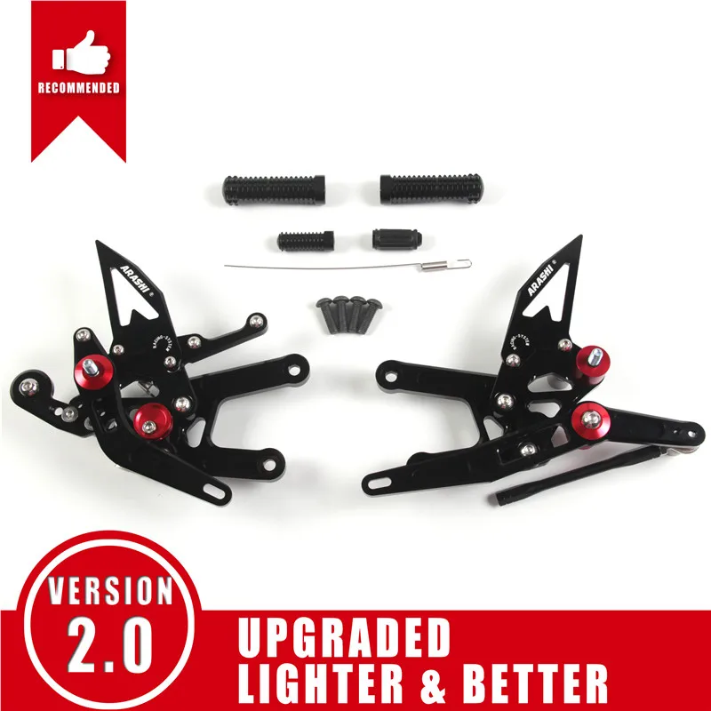 Black Arashi YZF R6 CNC регулируемая подножка для YAMAHA R6 17 18 Rider Rearset подножки аксессуары для мотоциклов - Цвет: Black