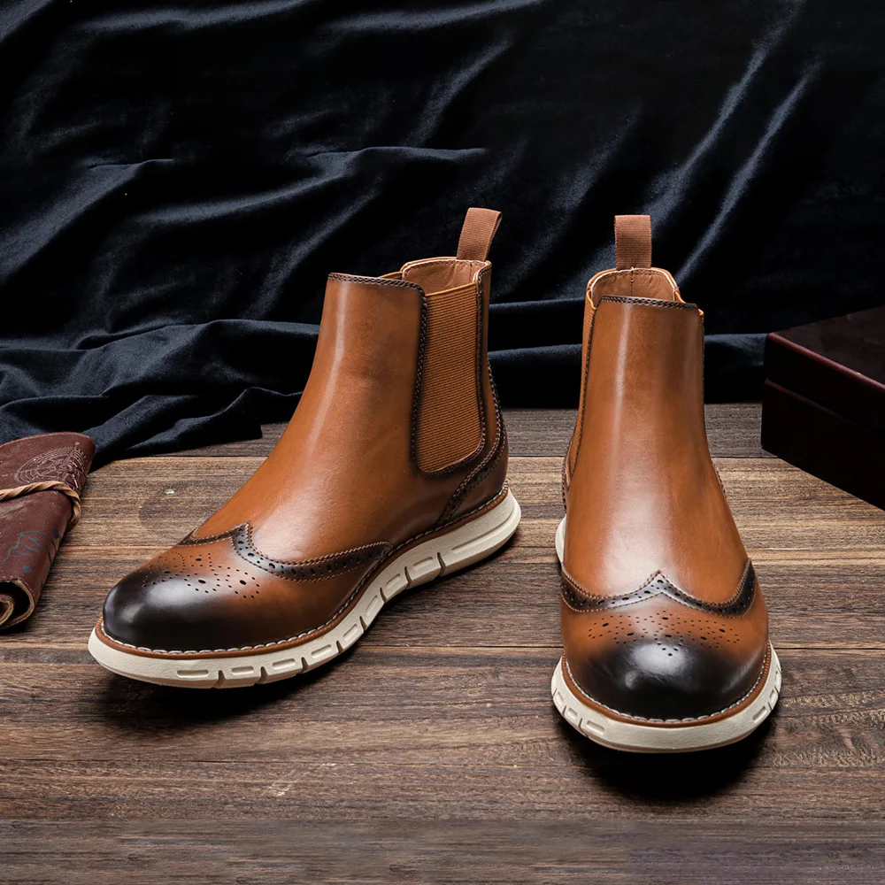 

2021 Spring and Autumn Brand Men's Shoes Casual Shoes Men's Fashion Comfortable Pure Handmade Brogues Men's Boots 7-13