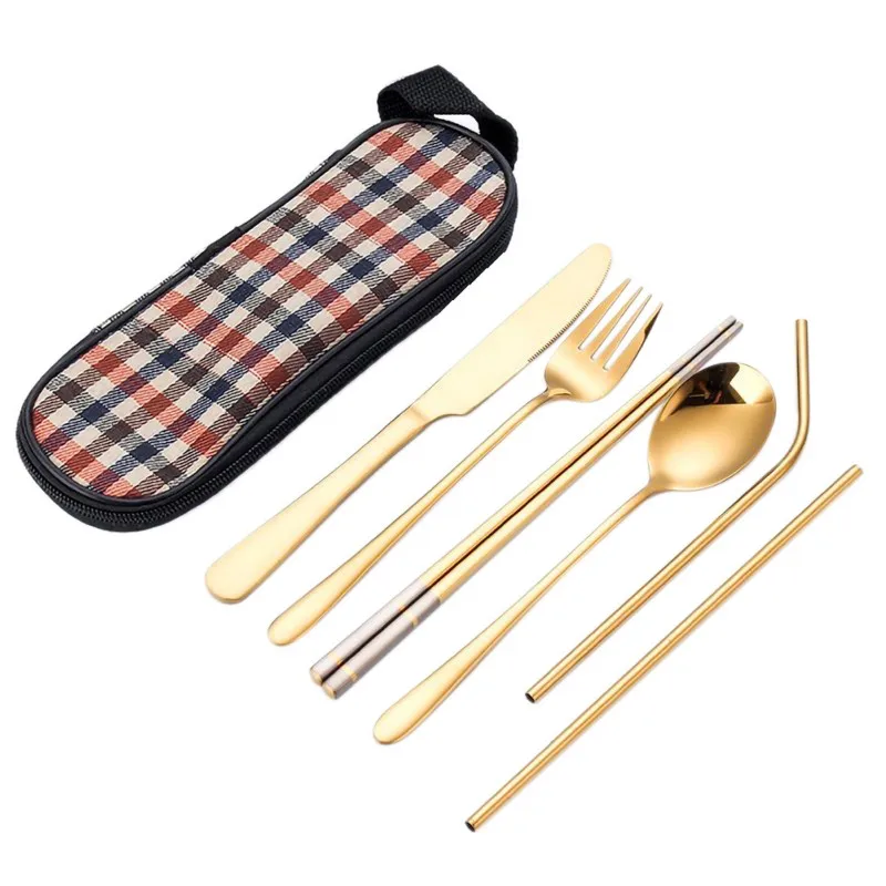 Бытовой набор столовых приборов из Нержавеющей Стали Портативная уникальная