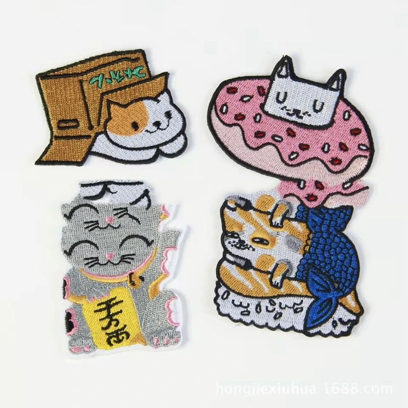 4 шаблона/упаковка, наклейки для одежды и сумок