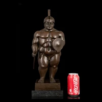 Ivorique DS-497 Abstract Bronze Famous Statue Botero reproduction sculpture bronze fat warrior soldier Figurines for collectible