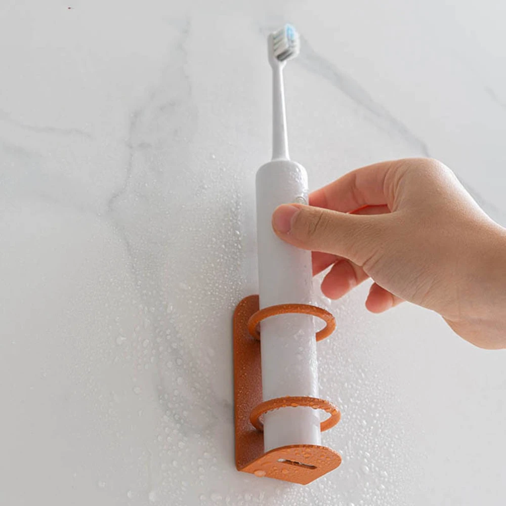 

Toothbrush Stand Rack Organizer Electric Toothbrush Wall-Mounted Holder Space Saving Bathroom Accessories Iron Shelf Storage