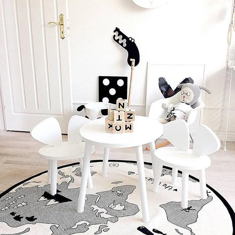 Игровой коврик с изображением карты мира для малышей Скандинавское стеганое