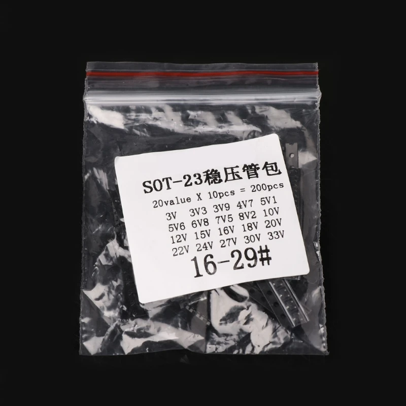 200 шт. Комплекты образцов диодов SOT23 SMD 20 видов 10 3 в 33 диоды Zener SMD|Запасные части| |
