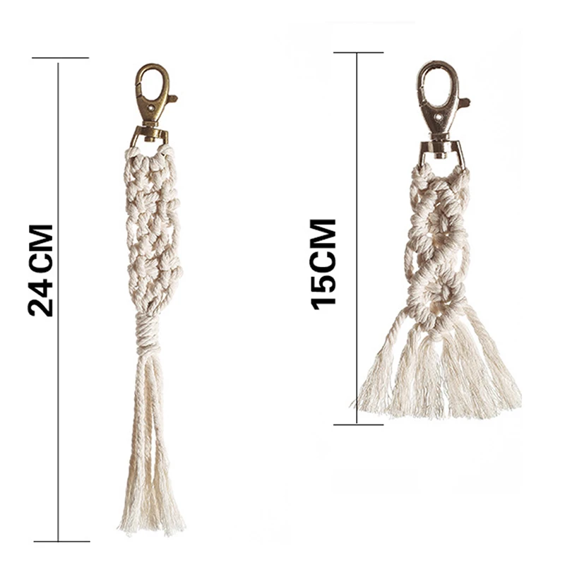 Брелки для ключей в стиле бохо макраме плетеная Сумка с кисточками аксессуары