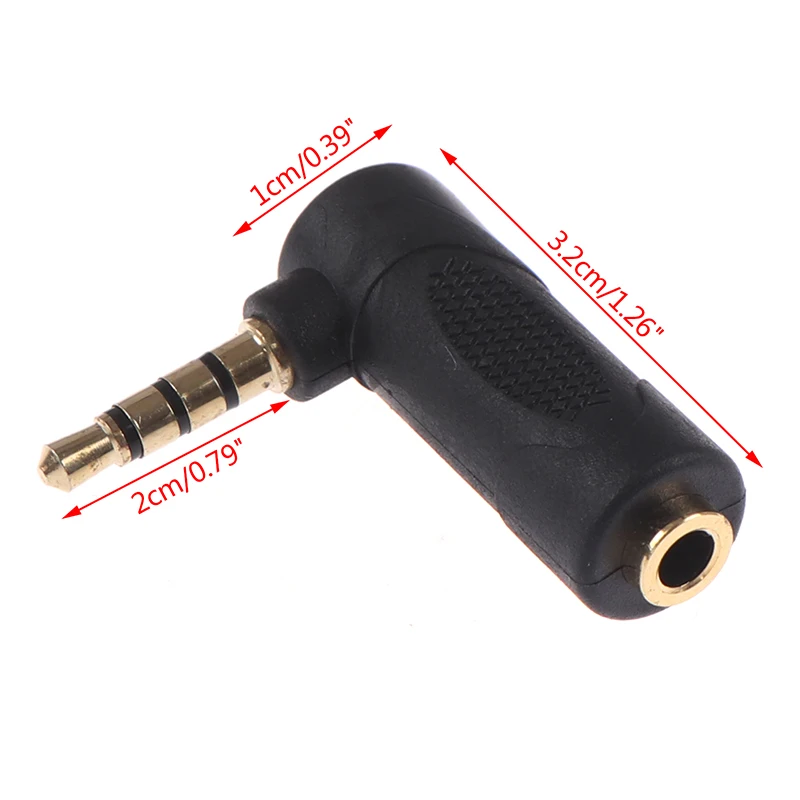 

1Pcs 3.5MM Gold-plated Male To Female L Shape Adapter Audio Microphone Jack Stereo Plug Connector