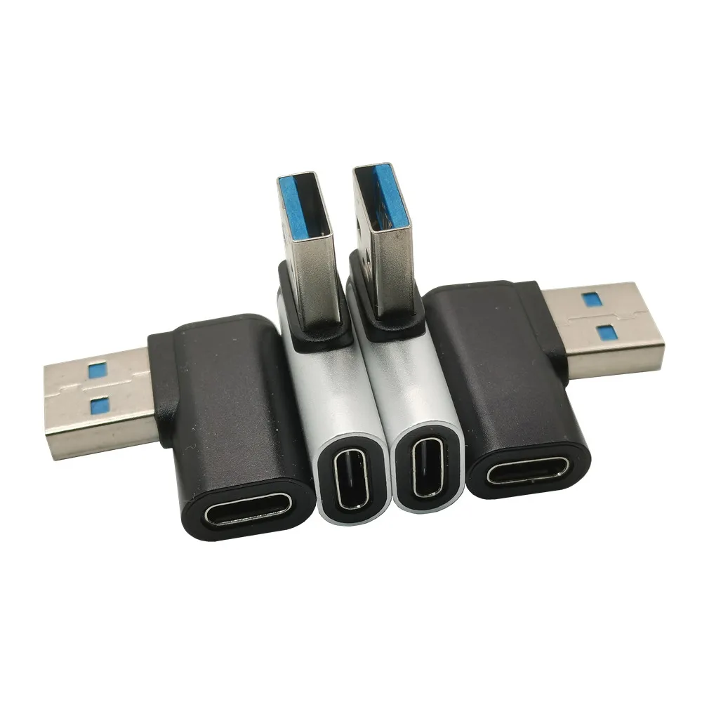 Переходник с USB C мама на 3 0 папа под прямым углом 90 градусов Тип правый и левый 1