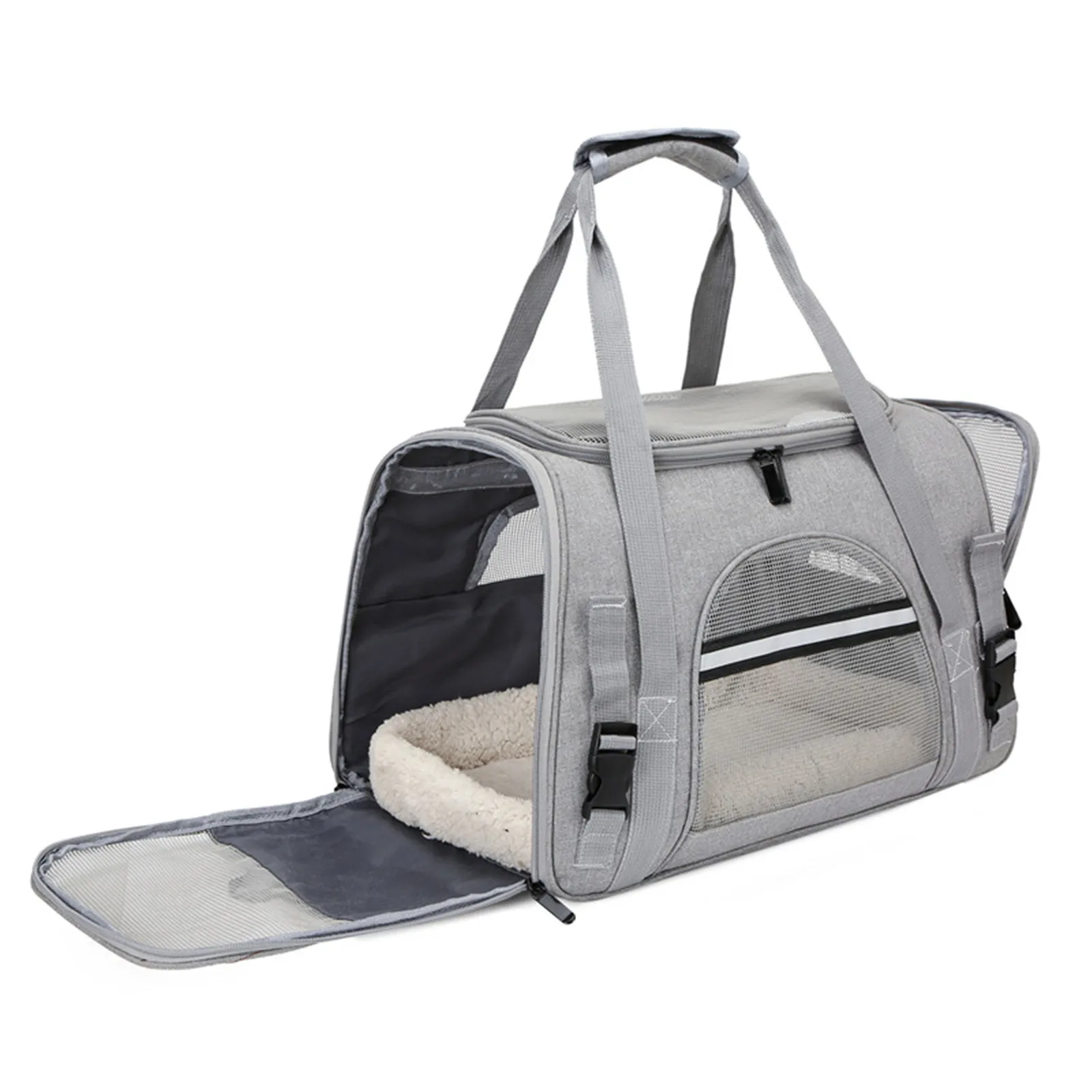 

Cat Carrier Bags Transport Pet Bag With Locking Safety Zippers Portable Breathable Foldable Cat Backpack For Pet Dog Cat Bag