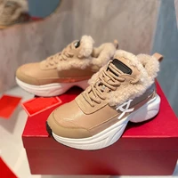 french vvl 2022 winter warm fur integrated sneaker high top womens sports shoes wool lining top quality with box dust bag