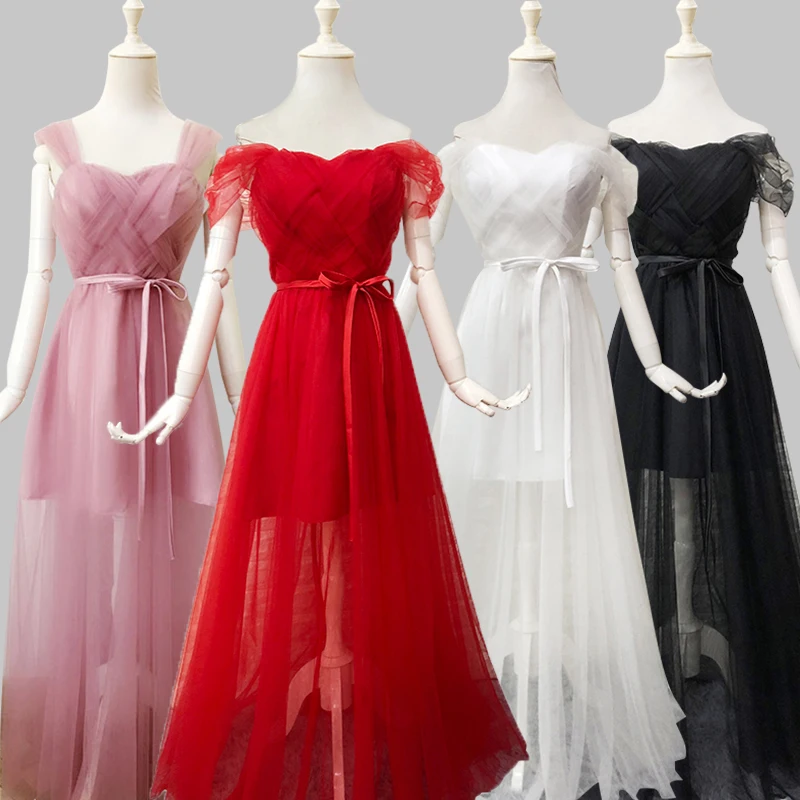 Красное платье подружки невесты длина до пола для выпускного вечера сестры