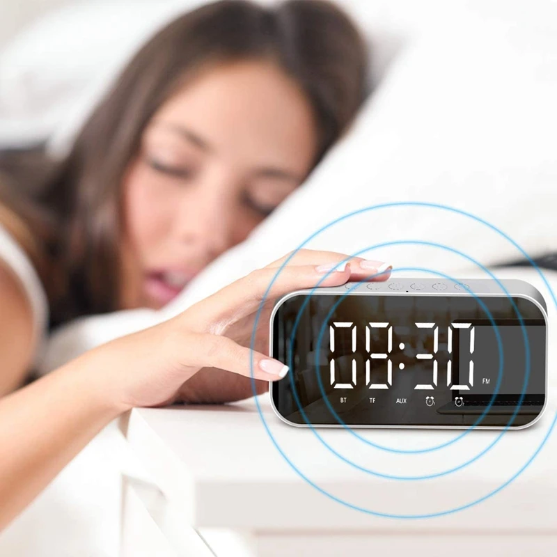 Цифровой будильник с Bluetooth динамиком двухдиапазонный прикроватный функцией