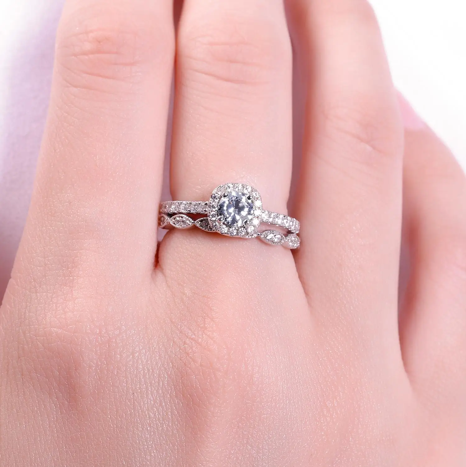 Женское свадебное кольцо из серебра 925 пробы с муассанитом|Кольца| |