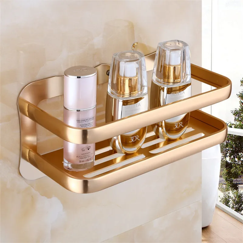 Полка для ванной комнаты угловая алюминиевая полка золотистого/антикварного