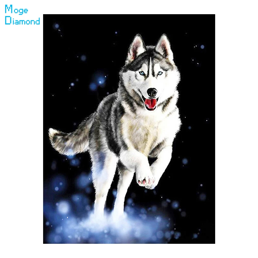 

Running Wolf Dog Diamond Painting Animal Round Full Drill Nouveaute DIY Needlework Mosaic Embroidery 5D Cross Stitch Picture