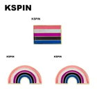 Значки для рюкзаков, асексуальные, металлические, в виде флагов, для интерсекса, XY0134-1