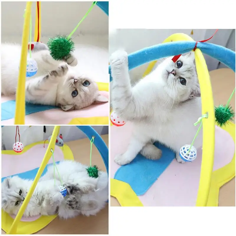 Забавная для кошек собак кровать коврик с мышкой игрушка мяч щенок котенок