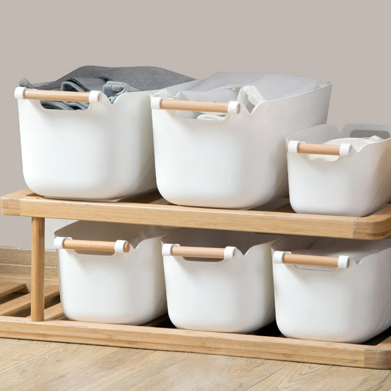 

Desktop Storage Basket Closet Organizer Clothes Sundries Storage Box Snacks Container Case Bathroom Organizer