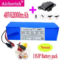 2021 elektrische scooter 48v 62000mah battery pack 13s3p 1000w electric bicycle samsung li ion battery with t plug 54 6v charge