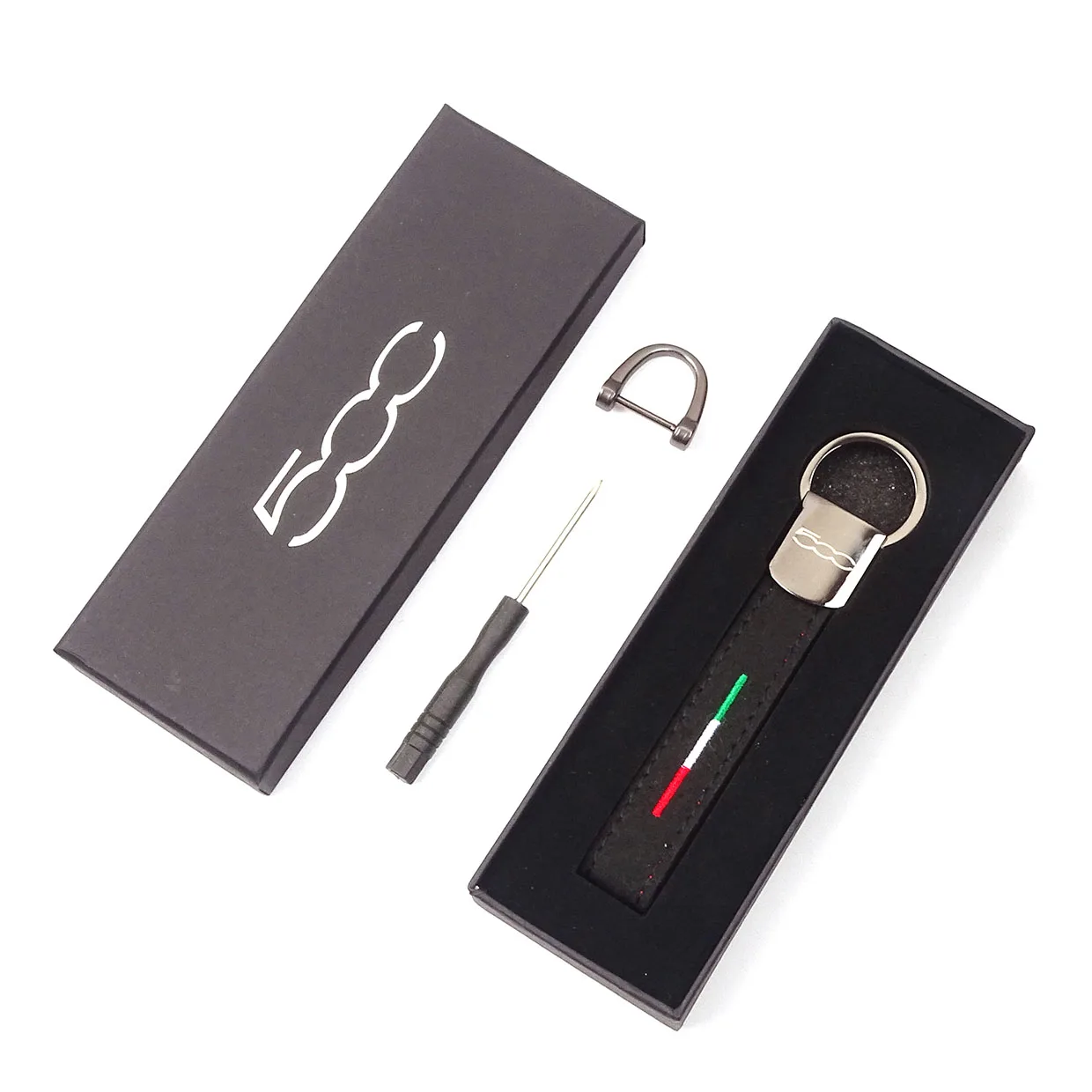 Автомобильный Брелок в виде подковы с итальянским флагом кожаный брелок для Fiat 500