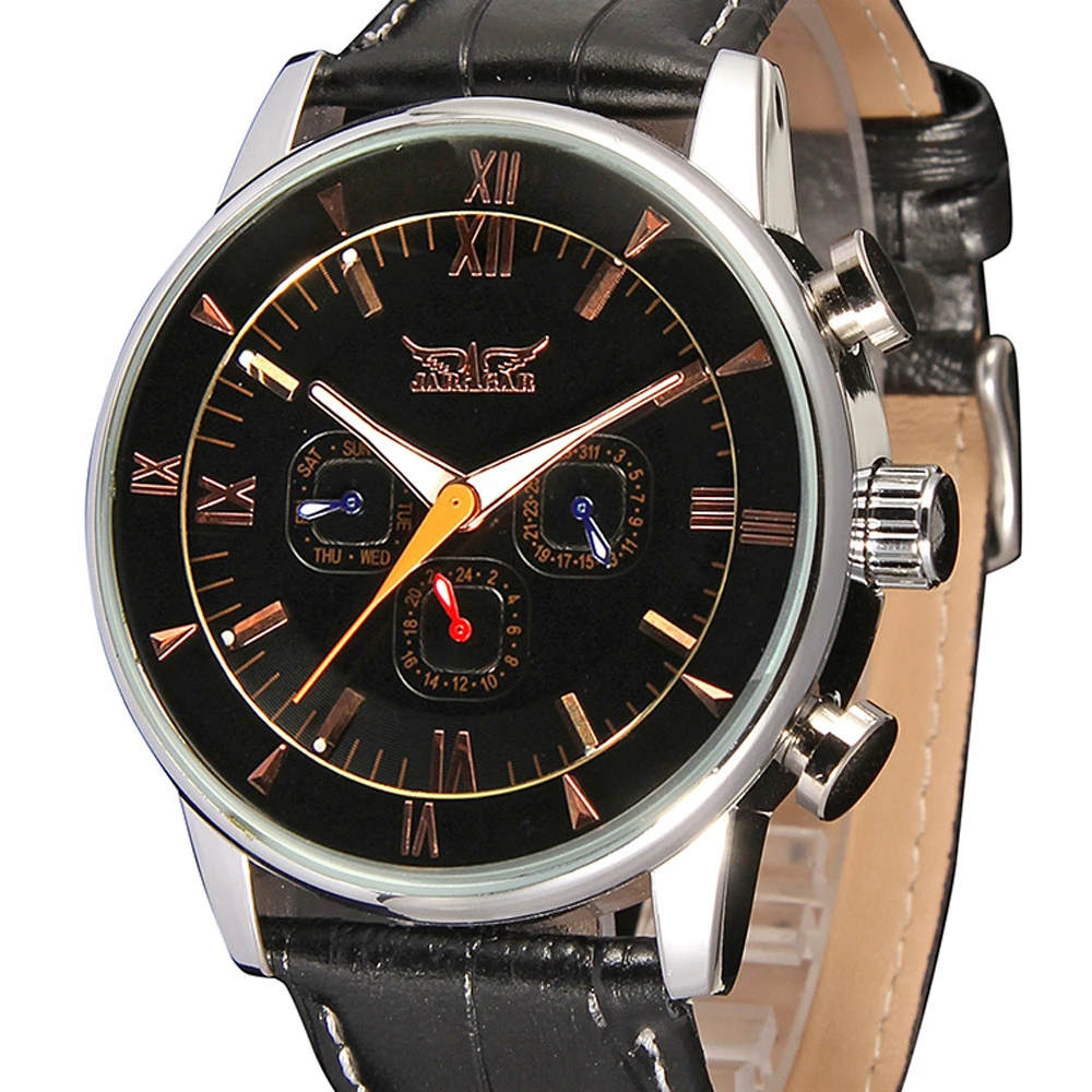 Часы JARAGAR Мужские автоматические роскошные винтажные брендовые наручные с
