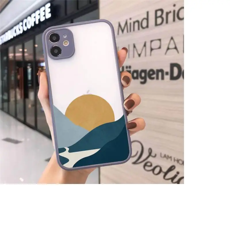 

Abstract art highway landscape Phone Case Matte Transparent for iPhone 7 8 11 12 s mini pro X XS XR MAX Plus cover funda