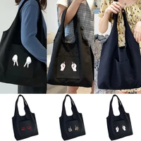 shoulder shopper bags women%e2%80%98s canvas bag vest bag gestures big eyes chest pattern portable one shoulder shopping bag tote bag