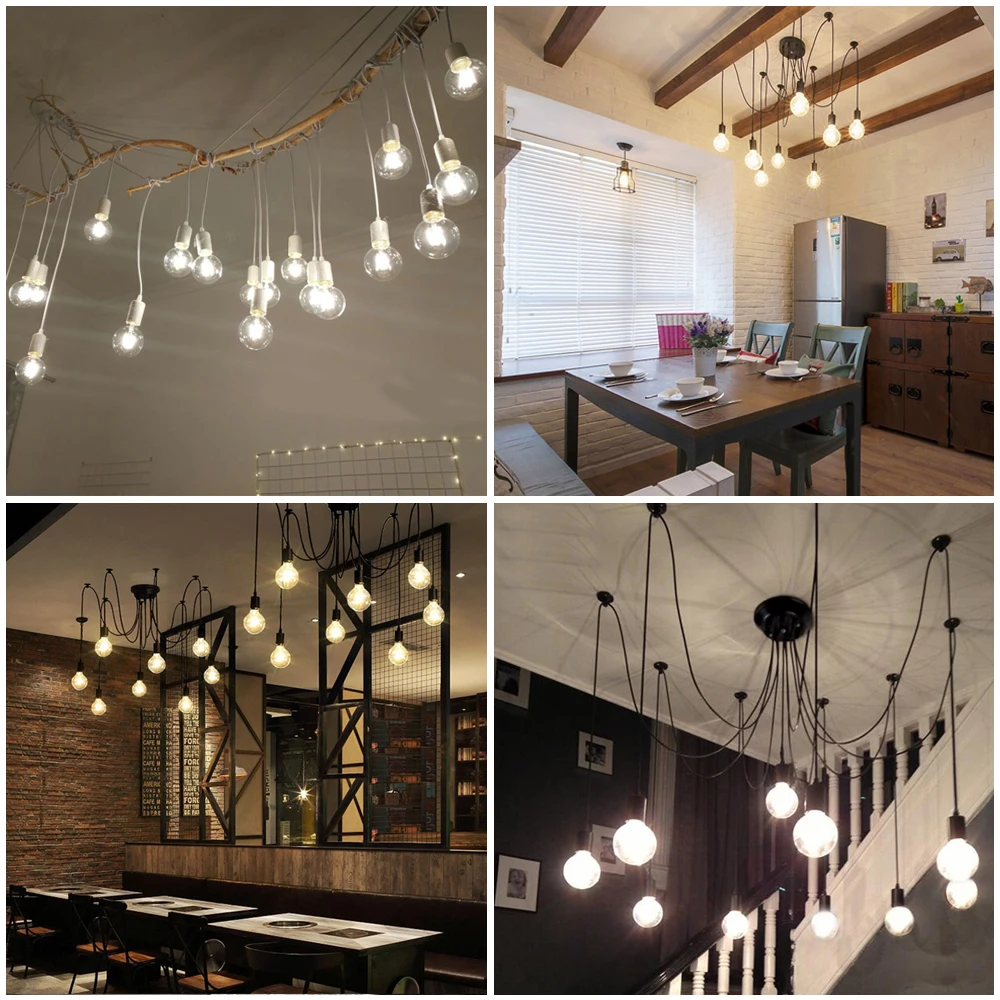 Современная Подвесная лампа в скандинавском стиле ретро с пауком лампочка