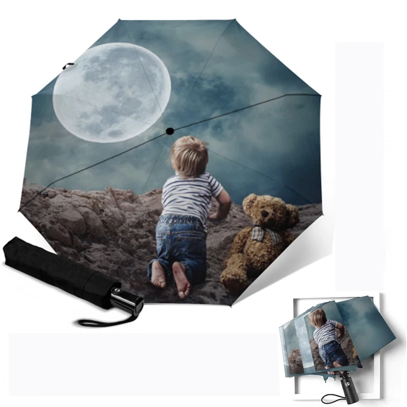 

Ветрозащитный бизнес автоматический зонтик эпонж 8 ребра Три-складные зонты от дождя бизнес анти-УФ Paraguas Parapluie водонепроницаемый