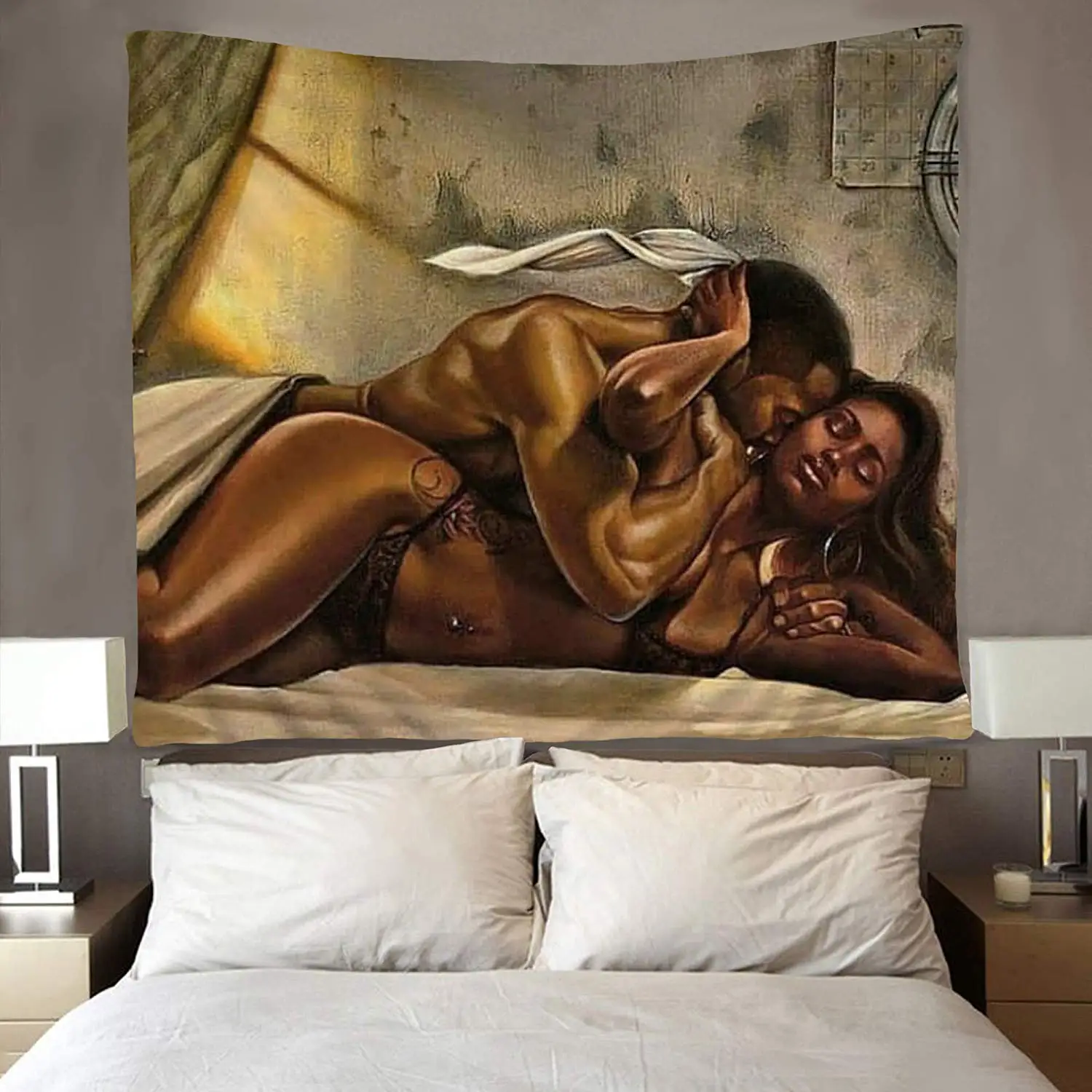 Африканские парные афроамериканские влюбленные гобелены | Дом и сад