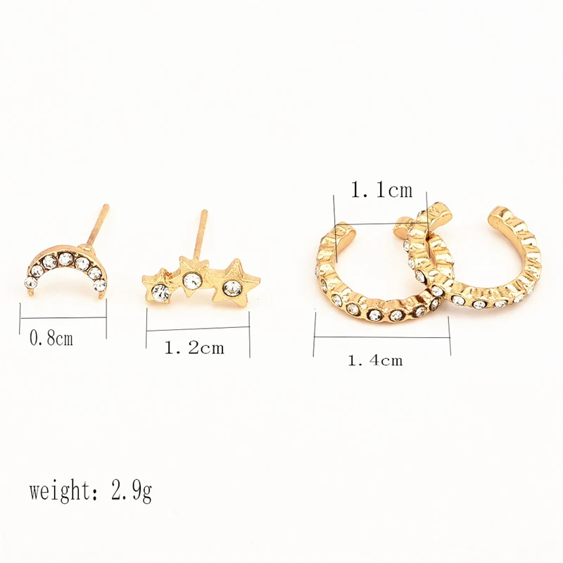 Изысканные Прекрасный Золотой Новая модная Личность полный стразы с