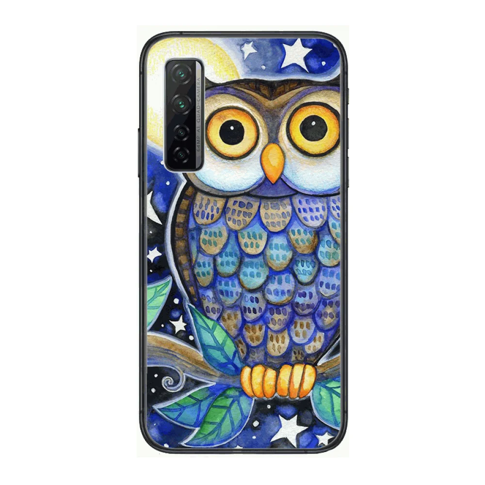 

Fashion owl Phone Case For Huawei Nova p10 lite 7 6 5 4 3 Pro i p Smart ZBlack Etui 3D Coque Painting Hoesje