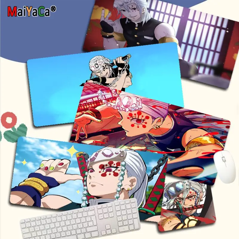 

Уникальный настольный коврик для мыши MaiYaCa, рассекающий демонов, Tengen Uzui, большой размер, блокировка краев, игровой коврик для клавиатуры